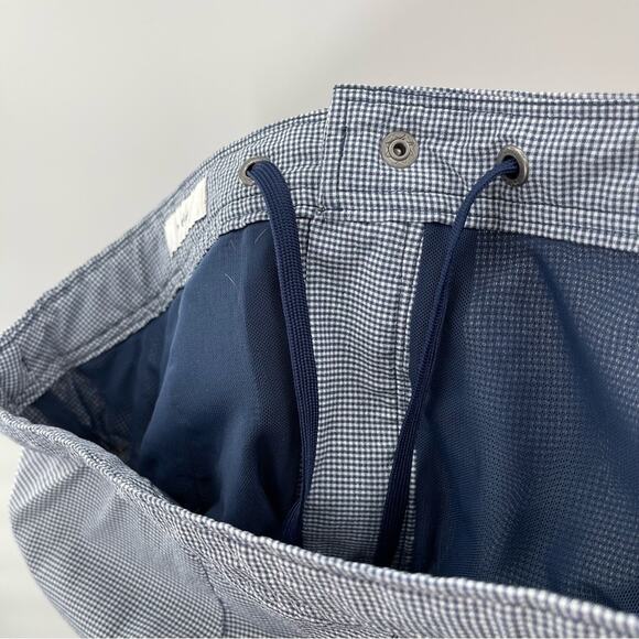 Onia The Calder Preppy Blue White Micro Gingham Flat Front Swim Shorts 38 - Picture 7 of 14